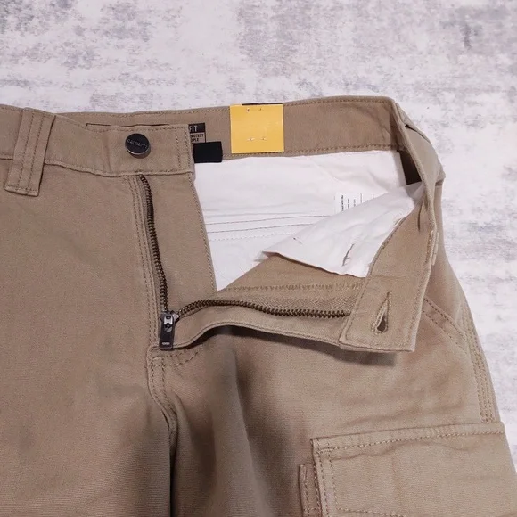 Rugged Flex Carhartt Relaxed Fit Canvas Cargo Work Short 28 and 11" Inseam - Picture 5 of 6